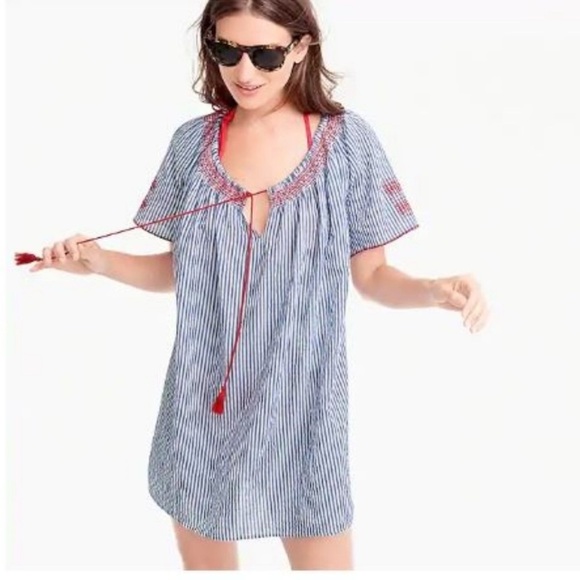 J.‎ Crew Embroidered Tie-Front Tunic Size XXXS - Picture 2 of 8